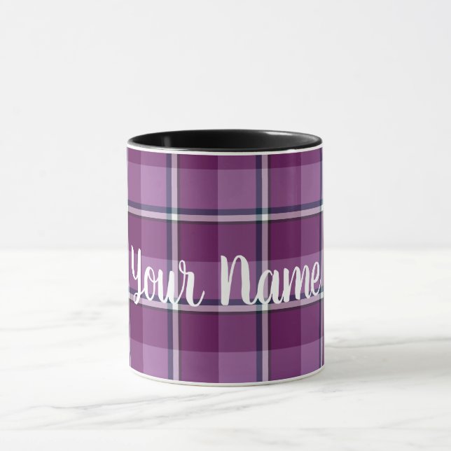 Loulou and Trendy Pink Plaid Customisable Mug (Center)