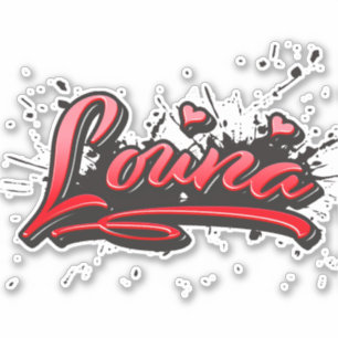 Louna red Heart Graffiti Aufkleber Sticker