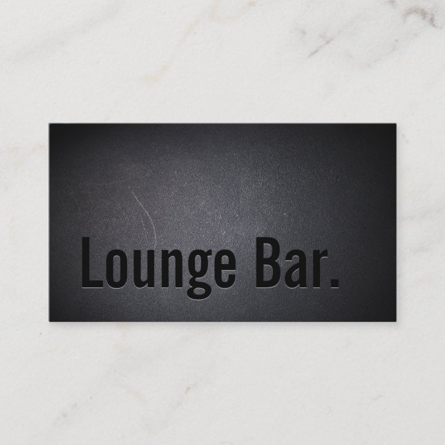Lounge Bar Minimalist Bold Text Elegant Dark Business Card (Front)