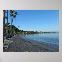 Lounge chair, beach poster