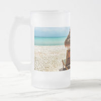 Lounge chairs on beach throw pillow