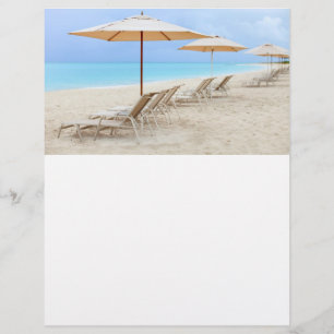 Lounge chairs on the ocean beach flyer
