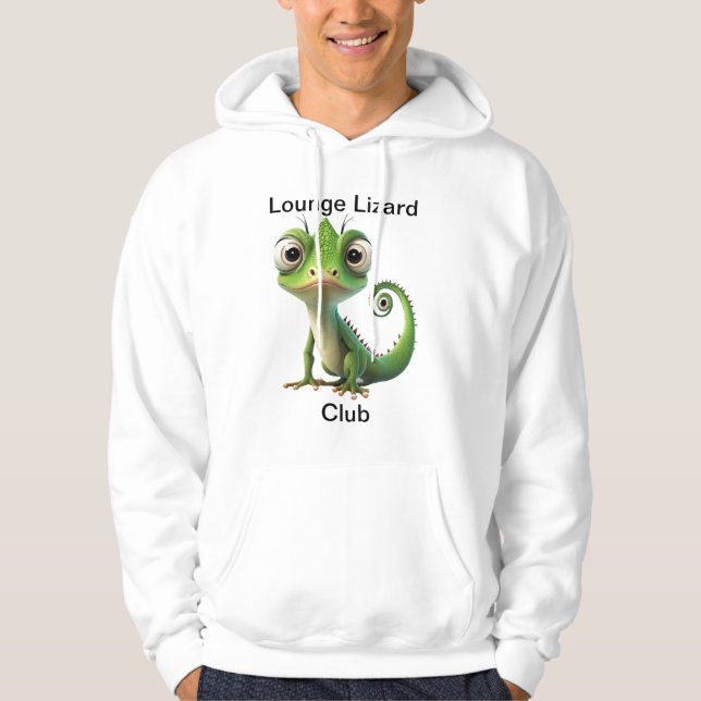 Lounge Lizard” – Funny Gecko Hoodie for Chilling  (Front)