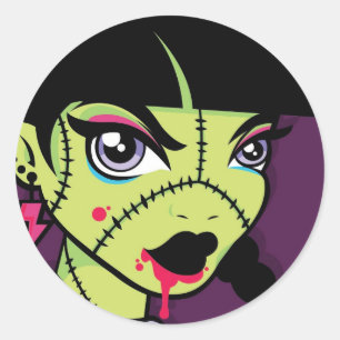 LoungeKat Sticker: 80's Zombie Classic Round Sticker