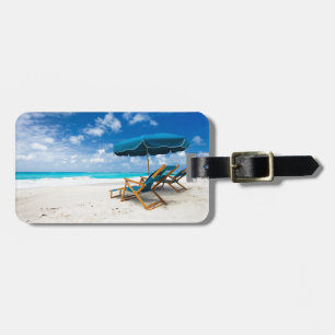 Lounges on the beach luggage tag