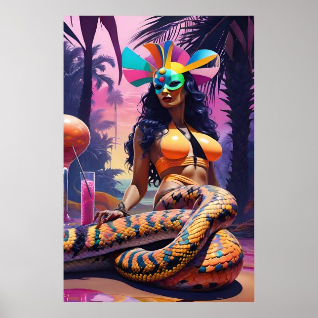 Lounging by the Serpentine Waters Poster (Front)