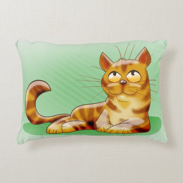 Lounging cat accent pillow (Front)