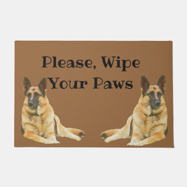 Lounging German Shepherd Dog Doormat (Front)
