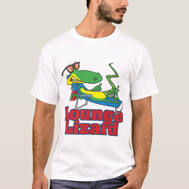 lounging lounge lizard cartoon T-Shirt (Front)