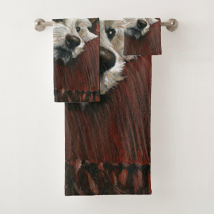 Lounging Westie on Sofa Bath Towel Set