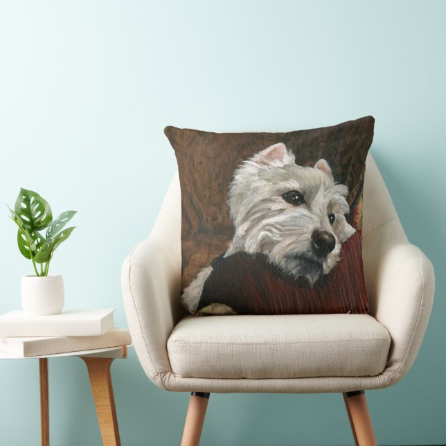 Lounging Westie on Sofa Cushion (Chair)