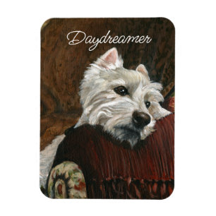 Lounging Westie on Sofa Magnet