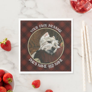 Lounging Westie on Sofa Napkin