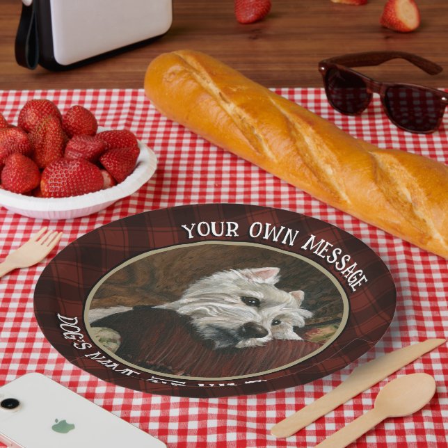 Lounging Westie on Sofa Paper Plate (Picnic)
