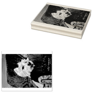 Lounging Westie on Sofa Rubber Stamp