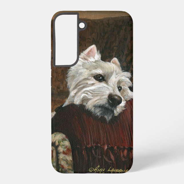 Lounging Westie on Sofa Samsung Galaxy S22+ Case (Back)