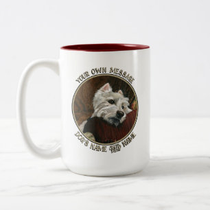 Lounging Westie on Sofa Two-Tone Coffee Mug