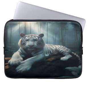 Lounging White Tiger Laptop Sleeve