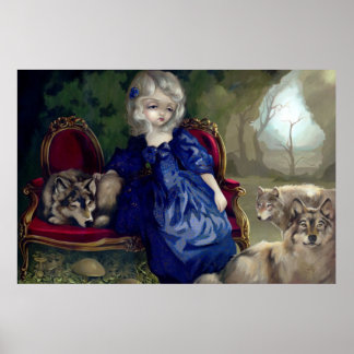 Loup-Garou La Tristesse Art Print gothic wolf