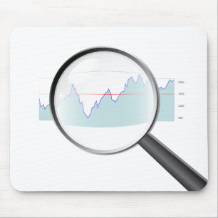 Loupe on stock market Mousepad