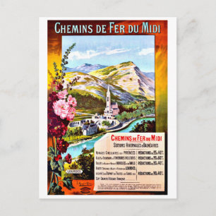 Lourdes, France, vintage travel Postcard