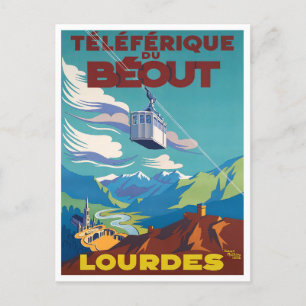 Lourdes France vintage travel Postcard