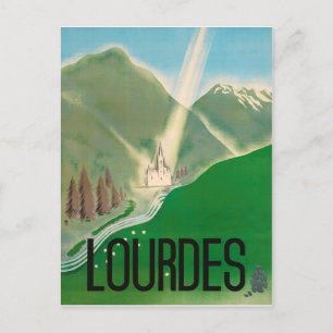 Lourdes, pyrenees mountains, France. Cathedral Postcard
