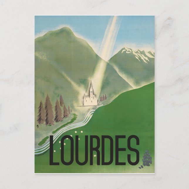 Lourdes, pyrenees mountains, France. Cathedral Postcard (Front)