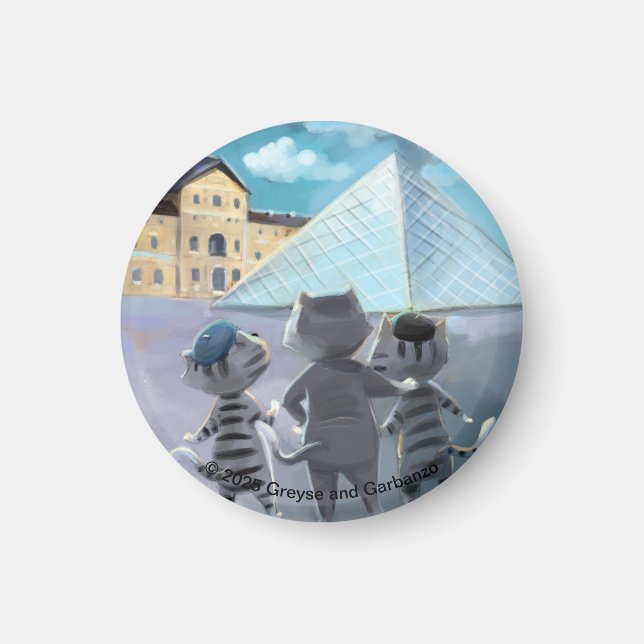 Louvre Circle Magnet (Various sizes) (Front)