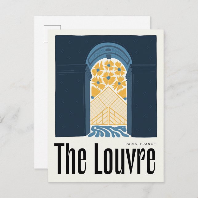 Louvre Paris France abstract travel floral art Postcard (Front/Back)