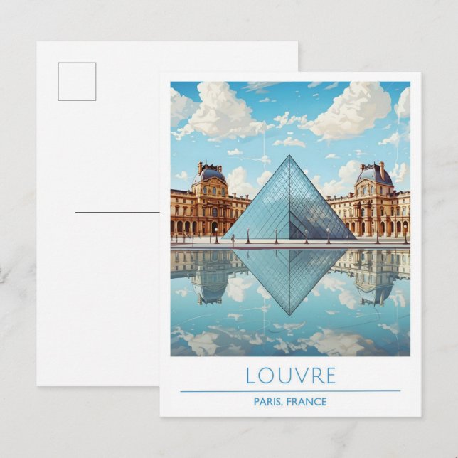 Louvre Paris France Vintage Travel  Postcard (Front/Back)