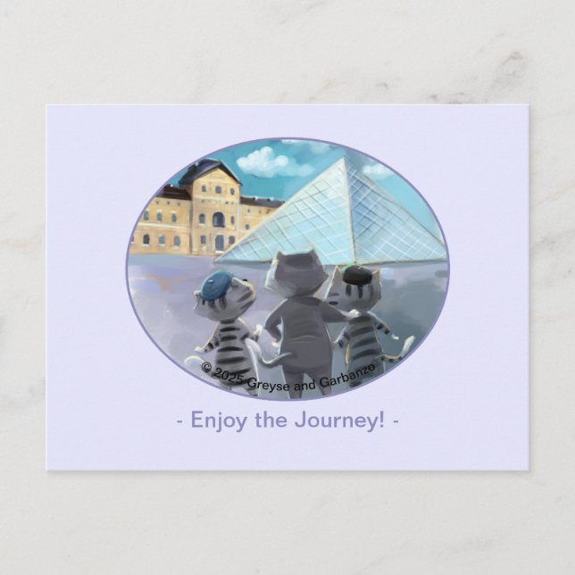 Louvre Post Card - Happy (Optional Envelope) (Front)