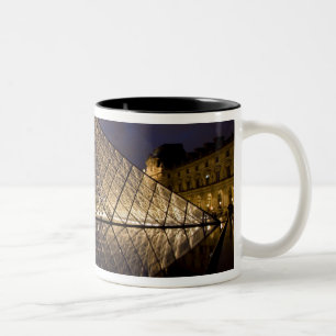 Louvre Pyramid by the architect I.M. Pei at Two-Tone Coffee Mug
