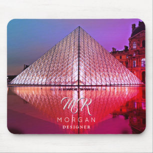 Louvre Pyramid, DIY Name & Monogram Extra Text Vs2 Mouse Mat