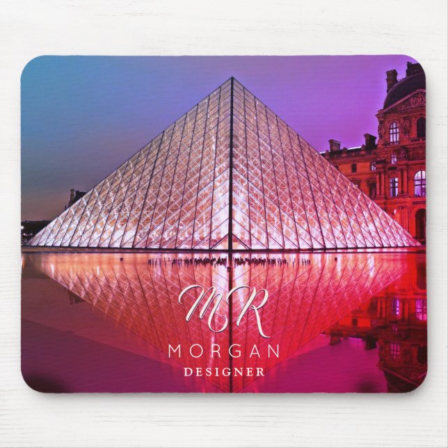 Louvre Pyramid, DIY Name & Monogram Extra Text Vs2 Mouse Mat (Front)