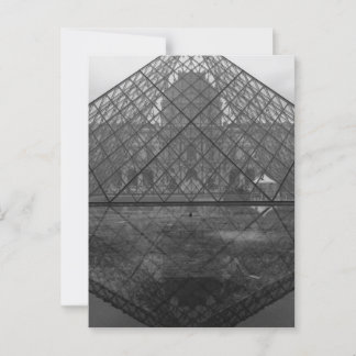 Louvre Pyramid Reflection, Paris Postcard