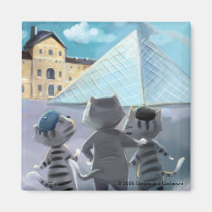 Louvre Square Magnet 2 inch