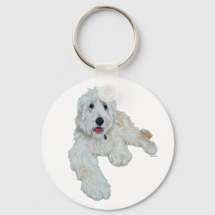 Lovable Goldendoodle Key Ring