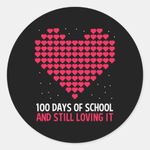 Love 100 Days Of School Gift For Teacher Student Classic Round Sticker
