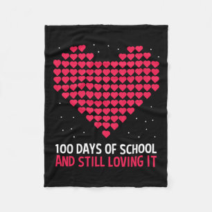 Love 100 Days Of School Gift For Teacher Student Fleece Blanket