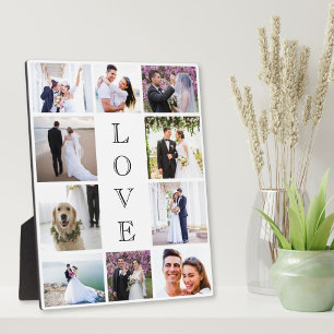 Love 10 Photo Collage Newlywed Wedding Plaque