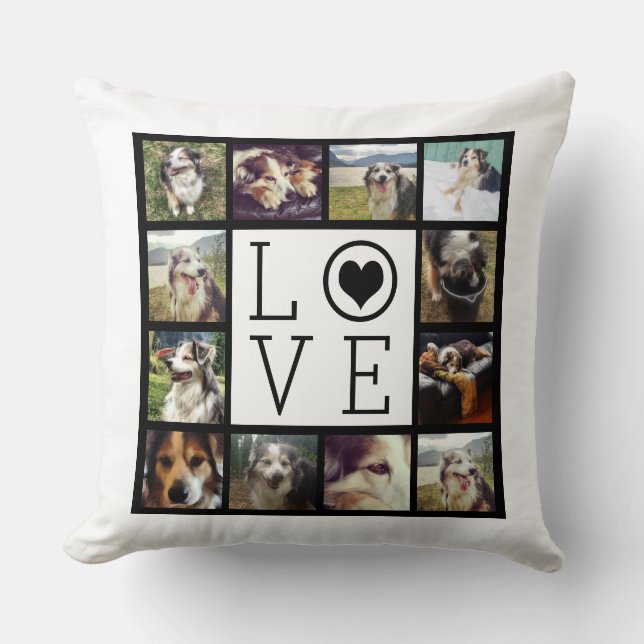 LOVE 12 Instagram Photo Collage Cushion (Front)