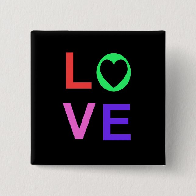 Love 15 Cm Square Badge (Front)