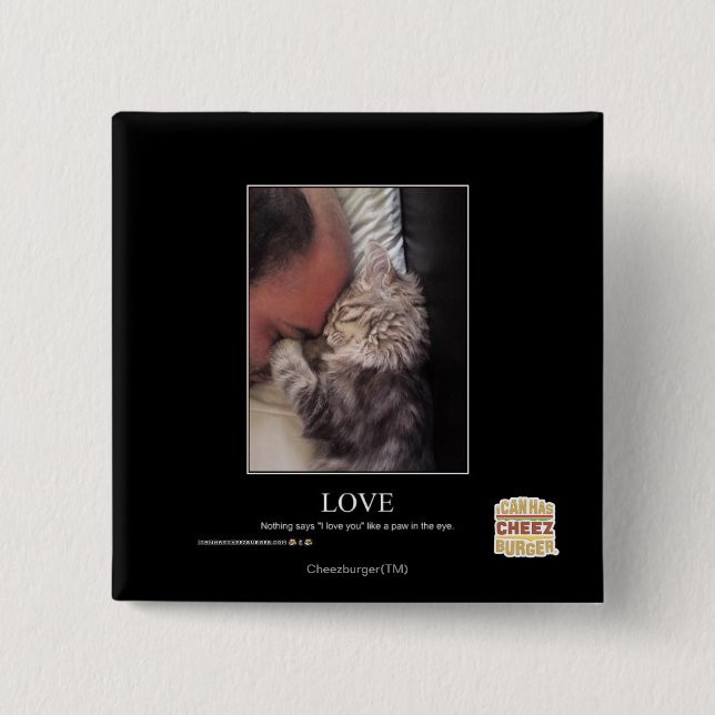 Love 15 Cm Square Badge (Front)