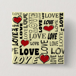 Love 15 Cm Square Badge