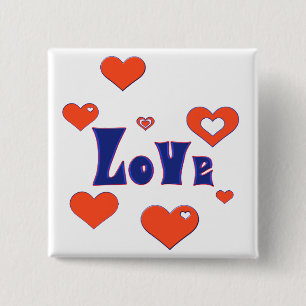 Love 15 Cm Square Badge