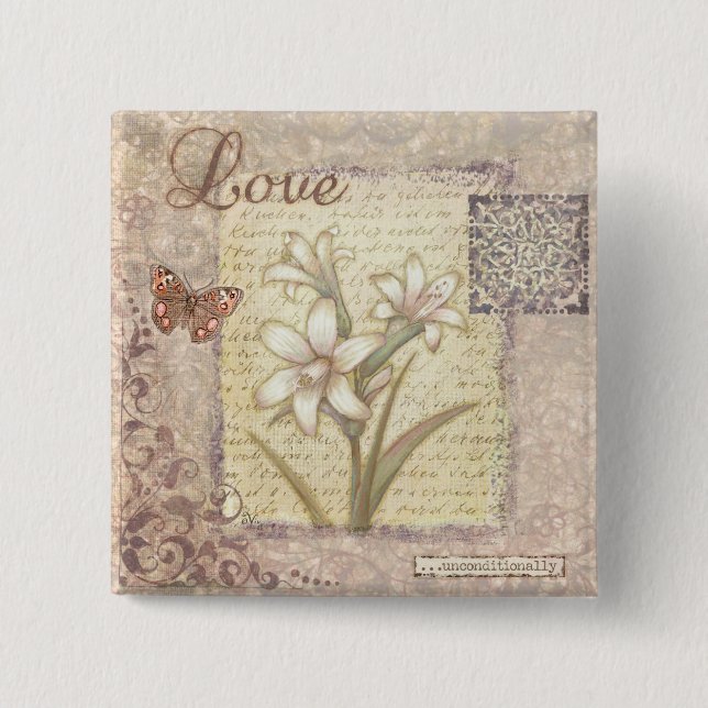 Love 15 Cm Square Badge (Front)