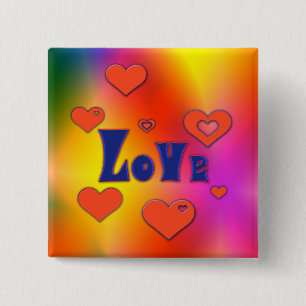 Love 15 Cm Square Badge