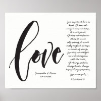 Love, 1 Cor. 13, Couple Name, Modern Script