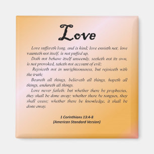 Love 1 Corinthians 13-4 Magnet